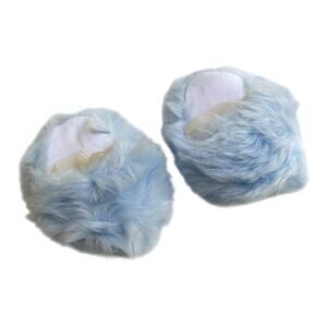 NEW American Girl Fuzzy Blue DOLL SLIPPERS Snuggle Snow Pajama Shoes Accessory